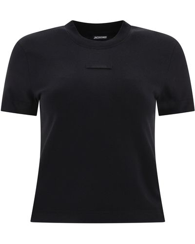 Jacquemus Women Gros Grain Logo T-shirt In Black
