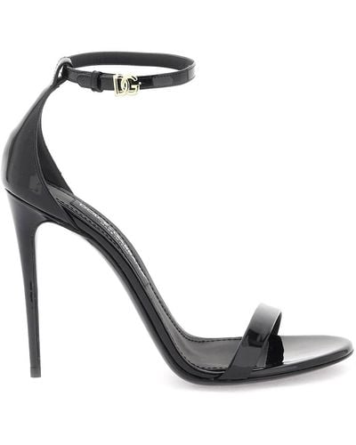 Dolce & Gabbana Patent Leather Sandals - Zwart