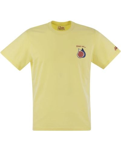 Mc2 Saint Barth T -Shirt mit Brustdruck - Gelb