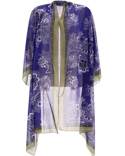 Etro Floral Print Tied Blouse - Blauw