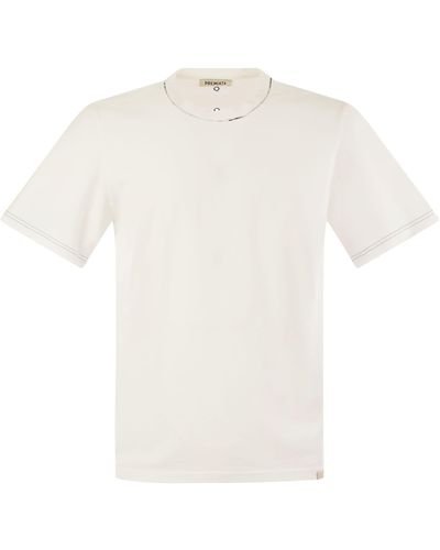 Premiata Premata kurzärmeligte Baumwoll -T -Shirt - Weiß