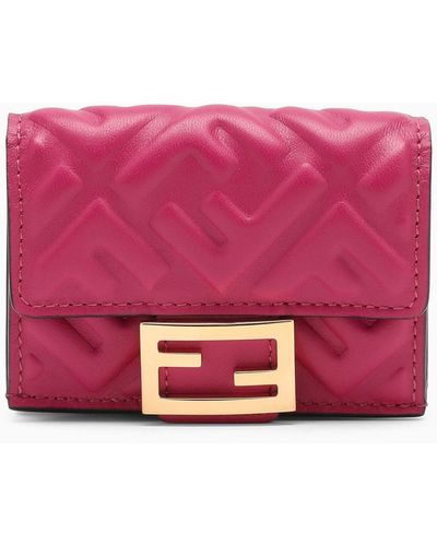 Fendi Micro Triufold Baguette Ciclamino Brieftasche - Pink