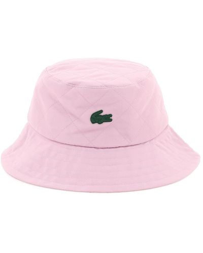 Lacoste Bucket Hat aus gestepptem Techno-Canvas - Pink