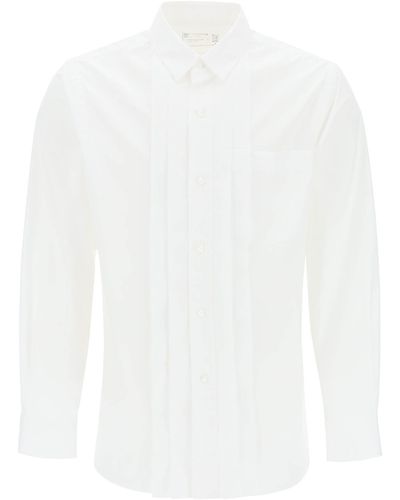 Sacai Schichtete Popel -Effekt -Hemd mit - Weiß