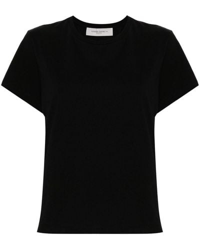 Golden Goose Logo Cotton T Shirt - Black