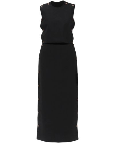 Y. Project Dual Material Maxi -jurk Met Snappanelen - Zwart