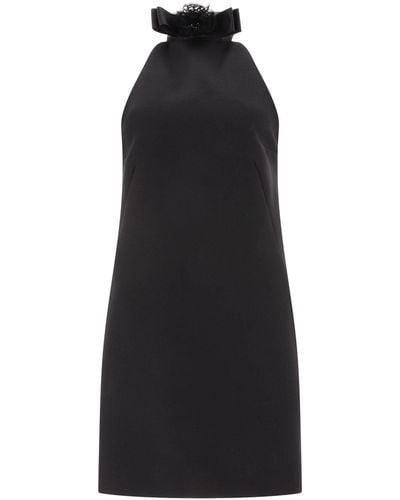 Dolce & Gabbana Korte Wollen Jurk Met Achter Halslijn - Zwart