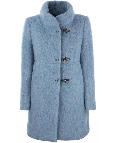 Fay Romantische Wol, Mohair En Alpaca Blend Jas - Blauw