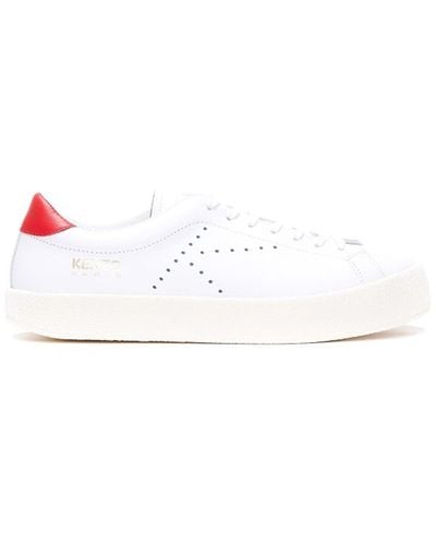 KENZO Leather Logo Sneakers - Wit