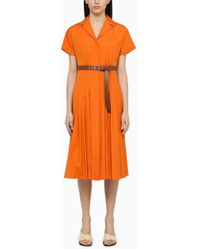 Max Mara Studio Orange Cotton Chemisier Kleid