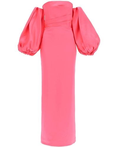 Solace London Trost London Maxi Kleid Carmen mit Ballonärmelen - Pink