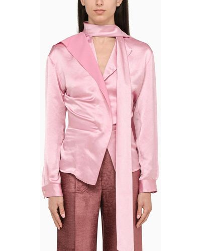 Victoria Beckham Pink Satin Blouse - Roze