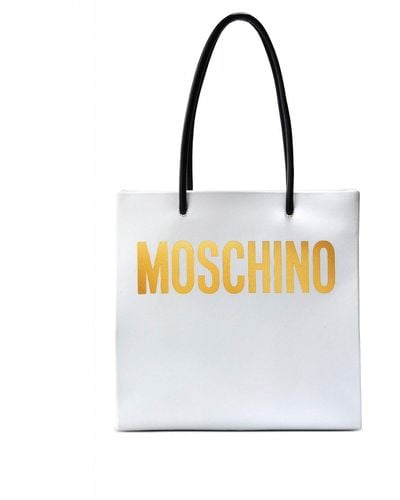 Moschino Logo Tote - Weiß