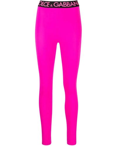 Dolce & Gabbana Hoch sitzende Leggings - Pink