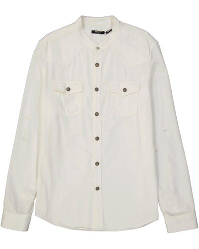 Balmain Chemise en jean en coton - Blanc