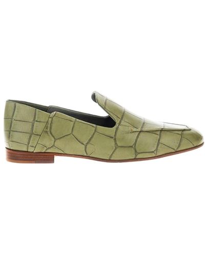Max Mara Laris Leather Loafers - Green