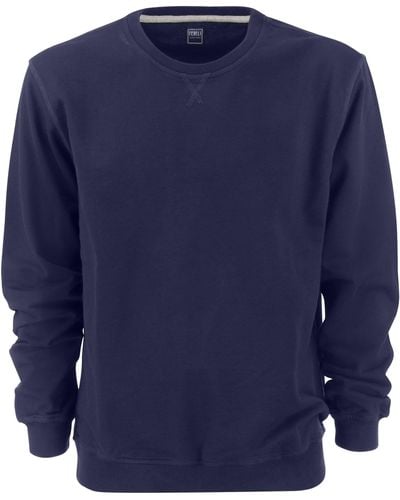 Fedeli Crew Neck Cotton Sweatshirt - Blue