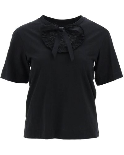 Simone Rocha T-shirt With Heart-shaped Cut-out - Black