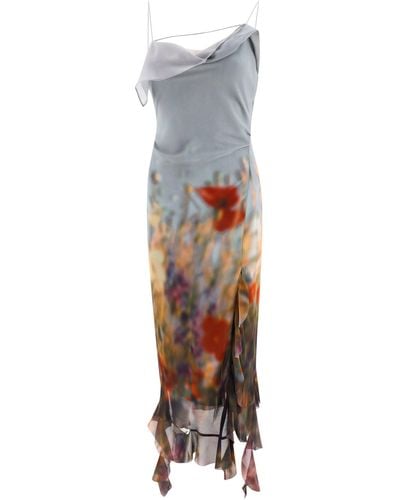 Acne Studios Ärmelloses Kleid mit einem dappligen Druck - Weiß