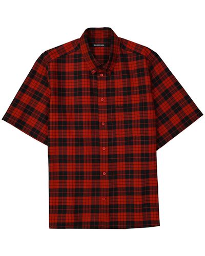 Balenciaga Camisa de mezcla de lana - Rojo