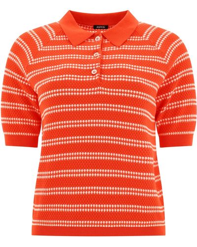 Aspesi Gestreiftes Poloshirt - Arancione