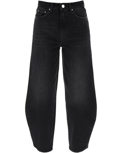 Totême Jeans de pierna de barril de en algodón orgánico - Negro