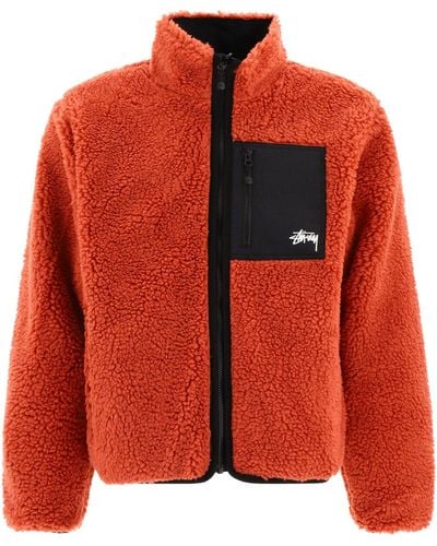 Stussy "sherpa" chaqueta reversible - Naranja