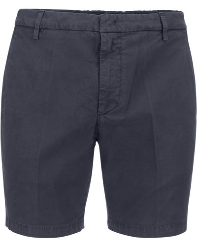 Dondup Shorts di miscela di cotone Manheim - Blu