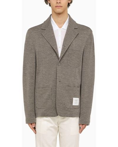 Thom Browne Gray Virgin Wool Single Breasted Jacket