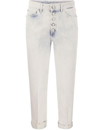 Dondup Jeans sueltos de Koons con botones con joyas - Gris