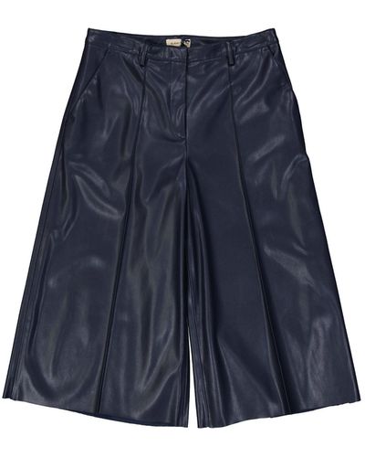 Blanca Vita Faux Leather Shorts - Blue