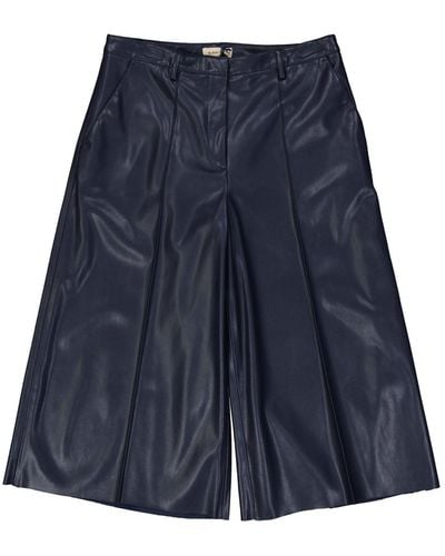 Blanca Vita Faux Leder Shorts - Blau