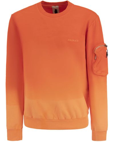 Premiata Premata Crew Neck Sweatshirt mit Logo - Orange