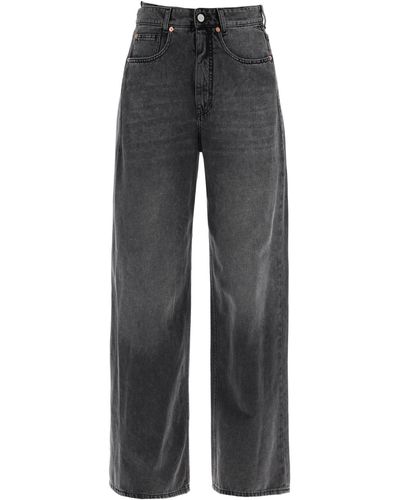 MM6 by Maison Martin Margiela MM6 Jeans de panel híbrido con siete - Gris