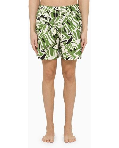 Palm Angels Multicolor Printed Swim Boxer Shorts - Green
