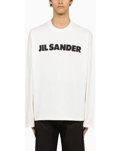 Jil Sander Logoed Crew Neck Sweatshirt - White