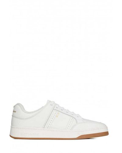 Saint Laurent Witte Lage Sneakers Van Kalfsleer