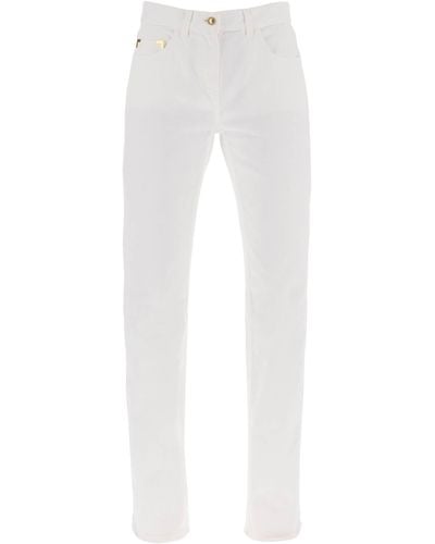 Palm Angels Jeans con dettagli in metallo oro - Bianco