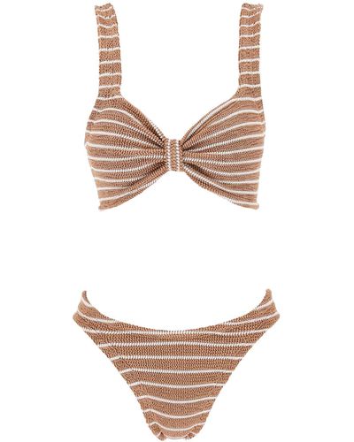 Hunza G Striped Bonnie Bikini Set - Weiß