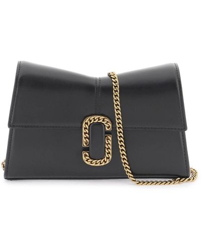 Marc Jacobs The Mini Shoulder Bag With St. Marc Chain Wallet - Black