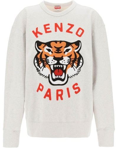 KENZO 'Lucky Tiger' übergroßes Sweatshirt - Weiß
