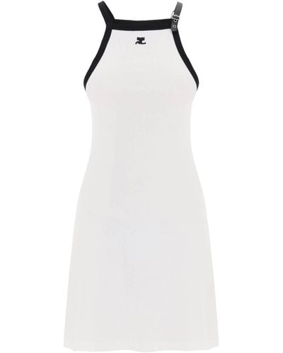 Courreges Courreves Bicolor Jersey Mini Kleid in - Weiß