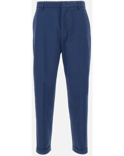 KENZO Classic Chino Cotton Pants In Blauw