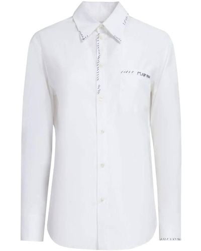 Marni Frau Lily White Shirt CAMA0103 S5 - Weiß