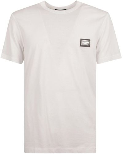 Dolce & Gabbana Men White Oversize T-Shirt With Maxi Logo On The Front In Cotton Man