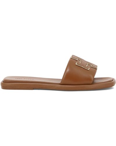 Tory Burch "Double T Sport" Sandales - Marron