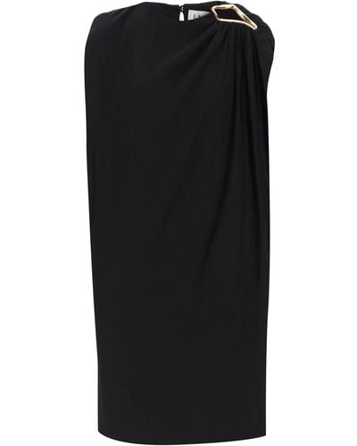 Lanvin Drapiertes Midi -Kleid - Schwarz