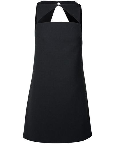 Versace Black Virgin Wool Blend Dress - Zwart