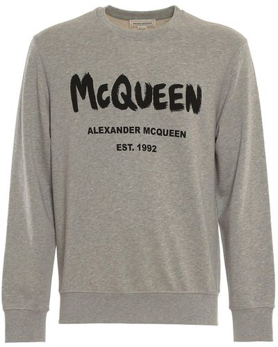 Alexander McQueen Camiseta deportiva con logo estampado de - Gris