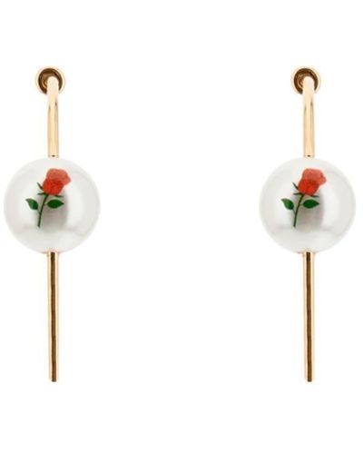Safsafu Saf Safu 'pearl & Roses' Hoop Earrings - Multicolor